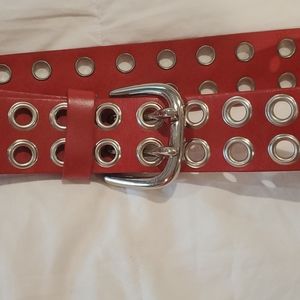 Express vintage grommet leather belt sz L